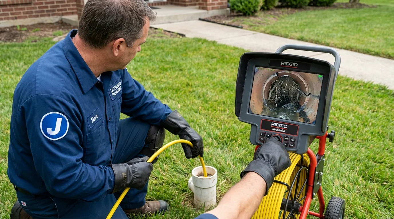 Sewer camera inspection being performed by Johns Plumbing LLC in George West