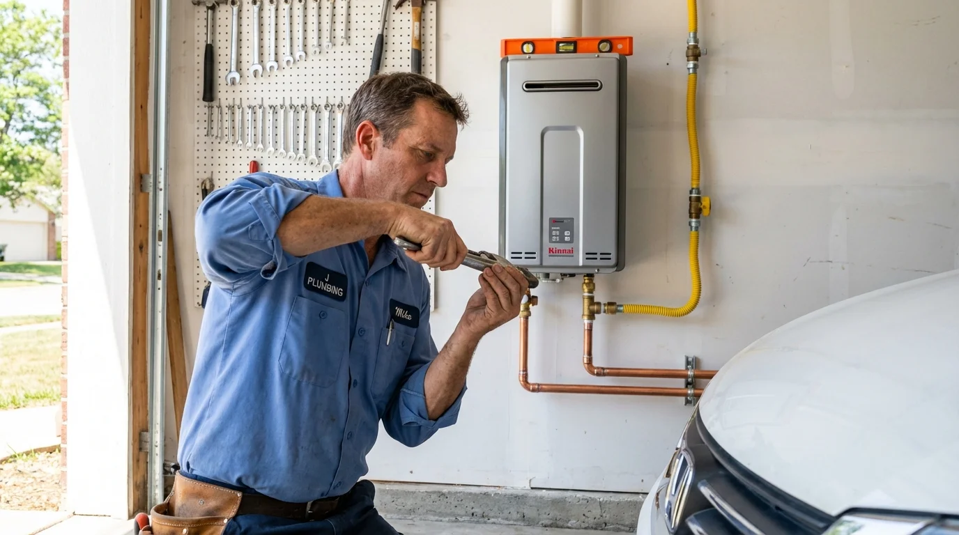 Tankless water heater installation by a Johns Plumbing LLC plumber in George West